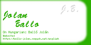 jolan ballo business card